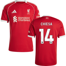 CHIESA #14 LFC 1:1 Home Red Fans Jersey 2025/26 (League Font 联赛字体 ) ★★