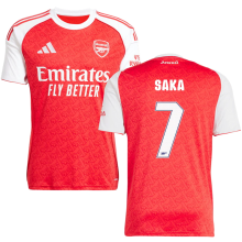 SAKA #7 ARS 1:1 Quality Home Red Fans Soccer Jersey 2025/26 (UCL Font 欧冠字体 ) ★★