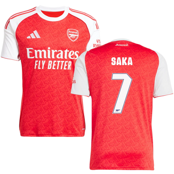 SAKA #7 ARS 1:1 Quality Home Red Fans Soccer Jersey 2025/26 (UCL Font 欧冠字体 ) ★★