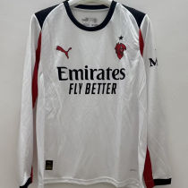 2025/26 AC Milan Away White Long Sleeve Fans Soccer Jersey