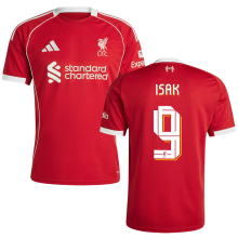 ISAK #9 LFC 1:1 Home Red Fans Jersey 2025/26 (UCL Font 欧冠字体 ) ★★