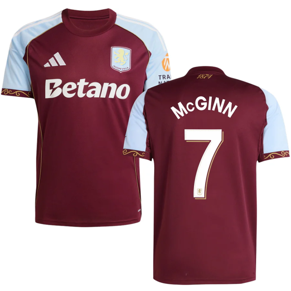 McGINN #7 Aston Villa Home Fans Soccer Jersey  2025/26 (UCL Font 欧冠字体 ) ★★