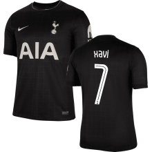 xavi #7 TH FC 1:1 Quality Away Black Fans Soccer Jersey 2025/26 (UCL Font 欧冠字体 ) ★★