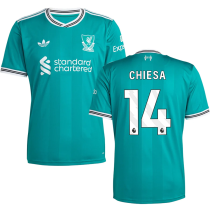 CHIESA #14 LFC 1:1 Quality Third Green Fans Soccer Jersey 2025/26 (League Font 联赛字体 ) ★★
