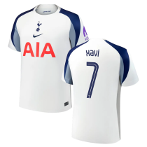 xavi #7 TH FC 1:1 Quality Home White Fans Soccer Jersey 2025/26 (UCL Font 欧冠字体 ) ★★