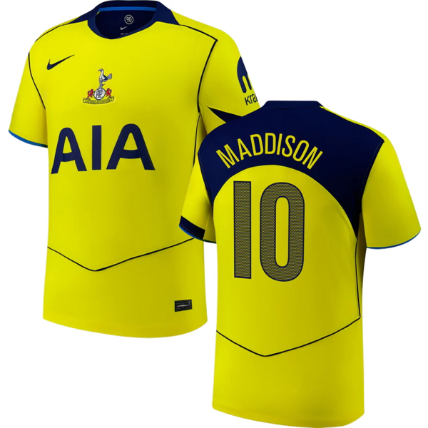 maddison #10 TH FC Third Yellow Fans Soccer Jersey 2025/26 (UCL Font 欧冠字体 ) ★★