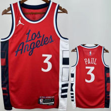2025 Clippers PAUL #3 Red NBA Jersey