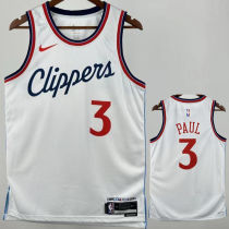2025 Clippers PAUL #3 White NBA Jersey
