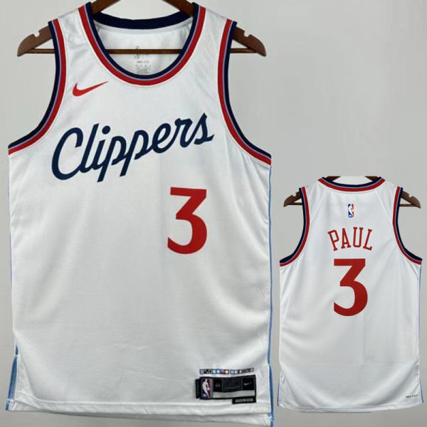 2025 Clippers PAUL #3 White NBA Jersey