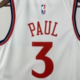 2025 Clippers PAUL #3 White NBA Jersey