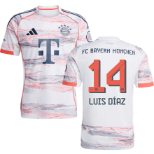 Luis Díaz #14 BFC 1:1 Quality Away Fans Soccer Jersey 2025/26 ★★