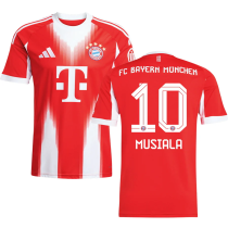 MUSIALA #10 BFC 1:1 Quality Home Red Fans Soccer Jersey 2025/26 ★★