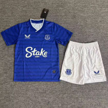 2025/26 Everton Home Blue Kids Soccer Jersey 带胸前广告