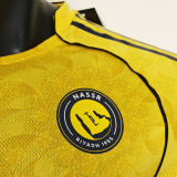 2025/26 Al Nassr Home Yellow Player Version Soccer Jersey
