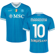 MARADONA #10 Napoli 1:1 Quality Home Fans Soccer Jersey 2025/26 (Have Champion Patch 胸前章 And SORGESANA 号下广告)★★