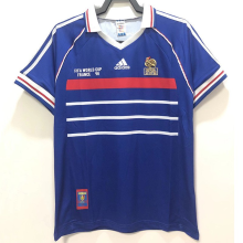 1998 France Home Blue Retro Soccer Jersey (Have CUP FRAMCE 98 有右胸小字)