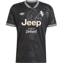 2025/26 JUV 1:1 Quality Third Black Fans Soccer Jersey 带胸前新广告