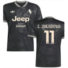 E. ZHEGROVA  点后有空格 JUV 1:1 Quality Third Black Fans Soccer Jersey  2025/26 带胸前新广告 ★★