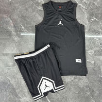 2025/26 Jordan Black Vest Training Jersey(A Set)白色边短裤