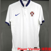 2014 Portugal Away White Retro Player Version Soccer Jersey 球员版