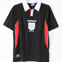1998 England Away Black Retro Soccer Jersey