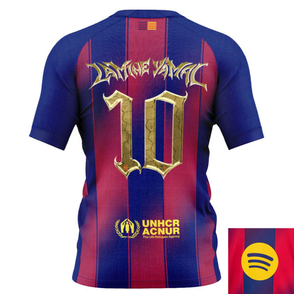 LAMINE YAMAL #10 BA 1:1 Quality Home Kopa Trophy Fans Soccer Jersey 2025/26 带号下广告 ★★