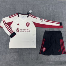 2025/26 LFC Away White Kids Long Sleeve Soccer Jersey  长袖童装