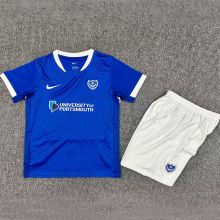 2025/26 Portsmouth Home Blue Kid Soccer Jersey