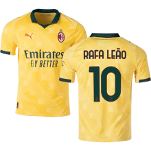 RAFA LEãO #10 AC Milan Third Yellow Fans Soccer Jersey 2025/26 ★★
