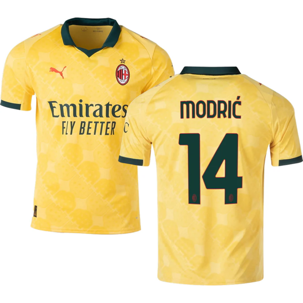 MODRIĆ #14  AC Milan Third Yellow Fans Soccer Jersey 2025/26 ★★