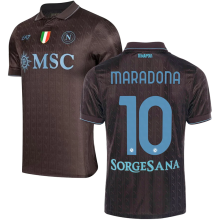 MARADONA  #10 Napoli Third Fans Soccer Jersey 2025/26 (Have Champion Patch 胸前章 And SORGESANA 号下广告)★★