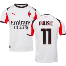PULISIC #11  AC Milan Away White Fans Soccer Jersey 2025/26 ★★