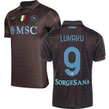 LUKAKU#9 Napoli Third Fans Soccer Jersey 2025/26 (Have Champion Patch 胸前章 And SORGESANA 号下广告)★★