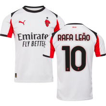 RAFA LEãO #10  AC Milan Away White Fans Soccer Jersey 2025/26 ★★