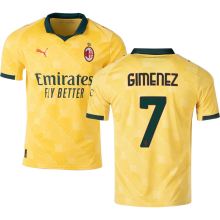 GIMENEZ #7 AC Milan Third Yellow Fans Soccer Jersey 2025/26 ★★
