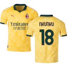 NKUNKU #18 AC Milan Third Yellow Fans Soccer Jersey 2025/26 ★★