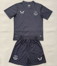 2025/26 Everton Grey Black GK Kids Soccer Jersey