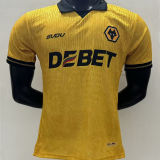 2025/26 Wolves Home Yellow Player Version Soccer Jersey