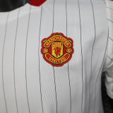 2025/26 M Utd White Retro Style Player Version Soccer Jersey