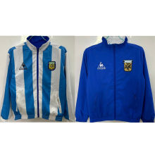 1986 Argentina Blue And White Retro Reversible Windbreaker 双面