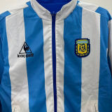 1986 Argentina Blue And White Retro Reversible Windbreaker 双面