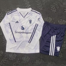 2025/26 M Utd Away Kids Long Sleeve Soccer Jersey 长袖童装