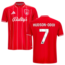 HUDSON-ODOI #7 Nottingham Forest Home Red Fans Jersey 2025/26 (League Font 联赛字体 ) ★★