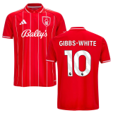 GIBBS-WHITE #10 Nottingham Forest Home Red Fans Jersey 2025/26 (League Font 联赛字体 ) ★★