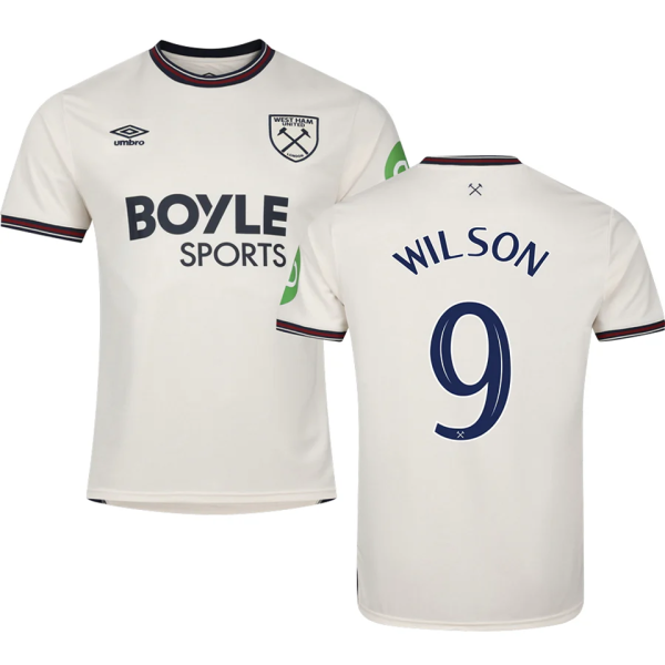 WILSON #9 West Ham Away Fans Soccer Jersey 2025/26 (CUP Font 杯赛字体 ) ★★