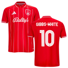 GIBBS-WHITE #10 Nottingham Forest Home Red Fans Jersey 2025/26 (CUP Font 杯赛字体 ) ★★