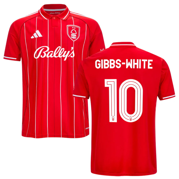 GIBBS-WHITE #10 Nottingham Forest Home Red Fans Jersey 2025/26 (CUP Font 杯赛字体 ) ★★