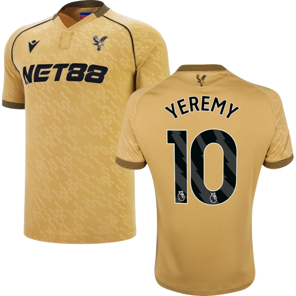 YEREMY #10 Crystal Palace Away Gold Fans Soccer Jersey 2025/26 (League Font 联赛字体 ) ★★