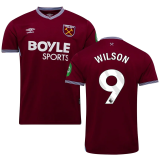 WILSON #9 West Ham Home Fans Soccer Jersey 2025/26 (League Font 联赛字体 ) ★★