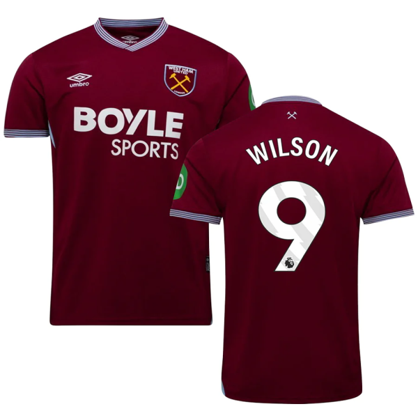 WILSON #9 West Ham Home Fans Soccer Jersey 2025/26 (League Font 联赛字体 ) ★★